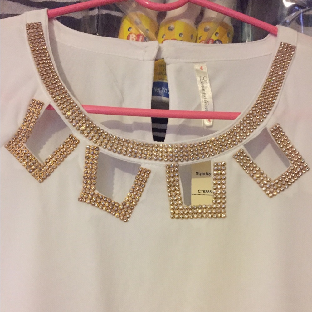 White & Gold Blouse